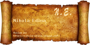 Nikola Edina névjegykártya